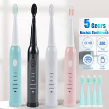 Sonic Electric Toothbrush USB Rechargeable Adult Electric Toothbrush Waterproof Replacement Heads Teeth Whitening Brush 2024 - купить недорого