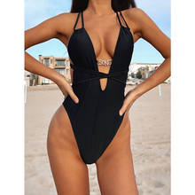 Bañador de lujo de una pieza para mujer, traje de baño femenino de realce, ropa de playa de diseñador, novedad de 2021 2024 - compra barato