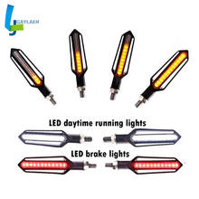 4X мотоцикл светодиодный последовательный сигнал поворота огни течёт вода освещение Тормозная лампа DRL индикаторы мигалки мерцание 2024 - купить недорого