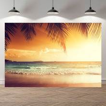 NeoBack-fondo fotográfico con Palmera de mar para sesión fotográfica, hermoso verano Tropical, palmera, puesta de sol, playa, cartel de fiesta 2024 - compra barato