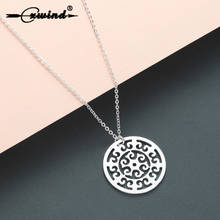 Cxwind Charm Mandala Pendant Flower Necklaces Pendants For Women Simple Design Choker Stylish Stainless Steel Chain Jewelry 2024 - buy cheap