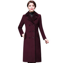 Женское шерстяное пальто Fine Woolan, осенне-зимняя куртка средней длины в Корейском стиле, теплая одежда, 2020 2024 - купить недорого