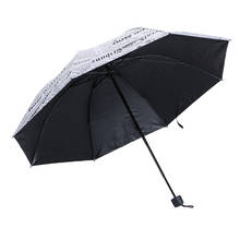 Mini guarda-chuva manual dobrável, guarda-sol de viagem à prova de vento para mulheres e homens, com bolso ultravioleta, preto e branco 2024 - compre barato