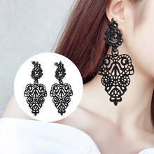 Fashion Women Big Hollow  Drop Earrings Long Drop Earrings For Girls Boho Style Earrings Korean Party Earrings 2024 - buy cheap