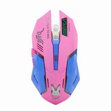 2.4G Wireless Mouse Ergonomic Design Gaming Mause Optical 2400 DPI USB Pink Purple Gamer Portable Mice For Computer Laptop PC 2024 - buy cheap