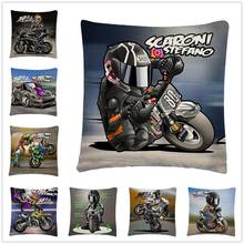 Motorcycle stunt second bomb pattern Linen Cushion Cover Pillow Case for Home Sofa Car Decor Pillowcase 45X45cm 2024 - buy cheap