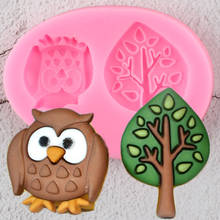 Cartoon Owl Tree Silicone Molds Baby Birthday Cupcake Topper Fondant Cake Decorating Tools Candy Clay Chocolate Gumpaste Moulds 2024 - buy cheap