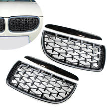 High Quality  4pcs Gloss Black Diamond Front Kidney Dual Slat Grill Grille Fit for BMW 3 Series E90 E91 2005 2006 2007 2008 2024 - buy cheap