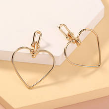 Bauble-pendientes geométricos con marco de Corazón dorado para mujer, joyería de diseño de lujo, regalo de fiesta 2024 - compra barato
