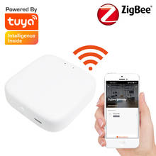 Tuya-smart home zigbee bridge com controle remoto, dispositivo zigbee gateway, funciona com alexa e google home, casa inteligente 2024 - compre barato