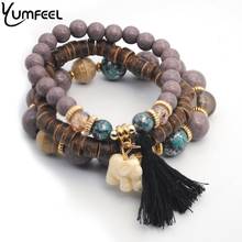 Yumfeel Women Beaded Bohemia Elephant Tassel Charm Bracelet Vintage Jewelry Gifts 2024 - buy cheap