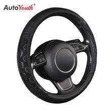 Car Steering Wheel Cover Pu Leather Universal Fit 37 To 38CM Sport Grip Honeycomb Design Breathable Antiskid Sporty Racing Style 2024 - buy cheap