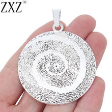 ZXZ 2 шт антикварные серебряные большие круглые забитые спиральные вихревые Подвески для ожерелья ювелирных изделий 51x51 мм 2024 - купить недорого