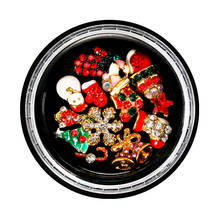 Pegatina para decoración de uñas, calcomanías de agua adhesivas para árbol de Navidad, accesorios de laca de manicura, aleación de perlas de Color diamante 2024 - compra barato