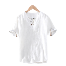 5XL Oversized T Shirt for Men Short Sleeve O-Neck Casual Tops Summer Cotton Solid Thin White Tee Male Retro Clothing 2021 New 2024 - buy cheap