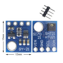 Sensor de umidade com interface i2c si7021 tamanhos htu21 forarduino-industrial-de alta precisão, com 10 peças 2024 - compre barato