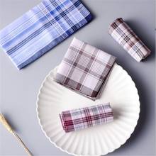 Retro Square Plaid Stripe Handkerchiefs Men Classic  Pocket Cotton Towel For Wedding Party Classic Pattern send By Random 2024 - buy cheap