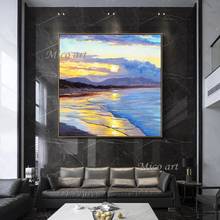 100% Hand Painted Seascape Abstract Oil Painting Beach Scenery Canvas Pictures Wall Art Show Pieces For Bedroom Wall Decoration 2024 - buy cheap