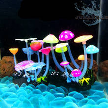 1 pçs luminosa simulação cogumelo mini tanque de peixes paisagem decoração acessórios de plantas de aquário decoração folha de lótus 2024 - compre barato