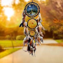 Creative Home Wall Hanging Decoration Wolf Pattern Ornament Dream Catcher with Feathers 2024 - buy cheap
