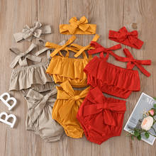 3pcs Set Baby Girl Summer Clothes Set Cute Newborn Baby Clothes Cotton Sleeveless +Shorts+Headband Baby Girls Outfits 2024 - buy cheap