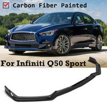 Front Bumper Lip Spoiler for Infiniti Q50 Sport 2018-2021 Bumper Lip Diffuser Splitter Protector Car Modification Body Kit 2024 - buy cheap