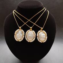 Promoción Collar de perlas de agua dulce para mujer, collar de perlas naturales de corazón sagrado y Guadalupe y Grace 2024 - compra barato