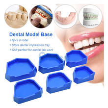 Orthdent 6 unids/set laboratorio Dental dientes modelo ex Base molde con muescas impresión bandeja herramienta de Odontología de Color azul 2024 - compra barato