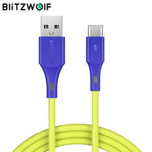 BlitzWolf 3A USB Type-C кабель передачи данных для быстрой зарядки 3ft/0,9 m USB зарядное устройство Шнур для OPPO Oneplus 7 для Xiaomi для Huawei P20 P30 PRO 2024 - купить недорого