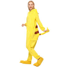 Kigurumi-Pijama de franela con capucha para hombre y mujer, ropa de dormir con diseño de dibujos animados de animales, color amarillo, para invierno, 2019 2024 - compra barato
