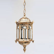 Modern Outdoor Bronze Lantern Water Proof Pendant Light Garden Balcony Hanging Lamp LED Glass Fixture Light 2024 - buy cheap