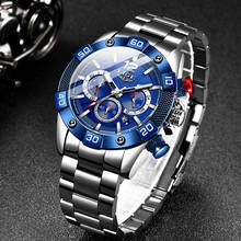 Lige-relógio masculino quartzo azul, à prova d'água, marca de luxo e na moda 2024 - compre barato