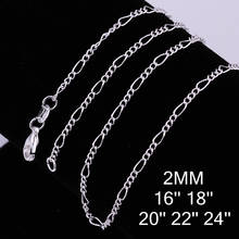 35-70cm Slim 925 Sterling Silver Figaro Chain Necklace Women Girl Children Boy Kids Italy Jewelry kolye collares sieraden Colier 2024 - buy cheap