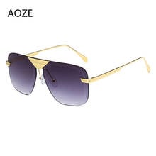 AOZE 2020 Luxury fashion rimless square style pilot  unisex sunglasses cool popular brand design sunglasses UV400 2024 - buy cheap