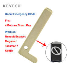 Keyecu 5× Smart Card 4 Buttons Car Key Blade for Renault Espace Megane Talisman Kadjar Emergency Insert Uncut Blanks Small Blade 2024 - buy cheap