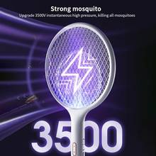 Nova raquete mata-insetos recarregável e elétrica, mata-insetos, armadilha repelente de mosquitos, com usb 2024 - compre barato