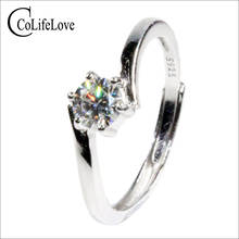 Moissanite ювелирные изделия CoLife серебряное кольцо для помолвки, 0.5ct VVS Moissanite, простое 925 Серебряное кольцо с драгоценными камнями, подарок на день рождения 2024 - купить недорого