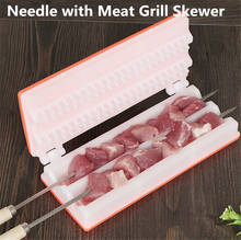 bbq needle with Meat Grill Skewer Barbecue Grill Needle Box Safety Meat bbq tools String Shish Beef Mutton Kebab Skewers maker 2024 - buy cheap