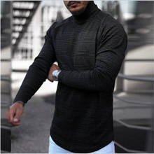 Autumn Spring Sweater Turtleneck Pullover Fashion Cotton Long Sleeve Slim Fit Clothes Tops Knitted Casual Oversized Male Sweater 2024 - buy cheap