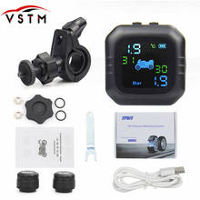Wireless LCD Motorcycle Tire Pressure Monitoring System TPMS 2External Sensor Realtime Monitor Abnormal Alarm Moto Tyre Tool PSI 2024 - buy cheap