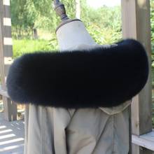 Fox fur collar women winter real oversized monochrome fox fur fur collar down coat universal hat strip 2024 - buy cheap