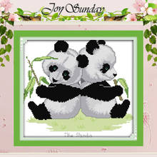 Kit de punto de cruz con diseño de Panda para niños, kit de punto de cruz con diseño de oso Panda, 14ct, punto de cruz de animales, bordado 2024 - compra barato