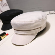 Boné feminino liso, chapéu militar, primavera outono, boné octagonal, cor sólida, chapéu jovem estudante 2024 - compre barato