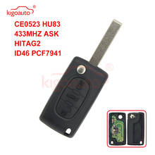 Kigoauto CE0523 Flip remote key 3 button HU83 434Mhz pcf7941 ASK for Citroen C2 C3 C5 2024 - buy cheap