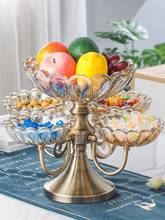 Bandeja multicapa de cristal para fruta, mesa de centro para sala de estar, hogar americano, creativa, de lujo, bandeja de dulces para aperitivos 2024 - compra barato