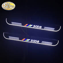 Pedal de acrílico para peugeot, à prova d'água, movimento, luz de led, placa, soleira, para peugeot 5008, 2017, 2018, 2019 2024 - compre barato