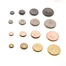 Cuentas espaciadoras de cobre para fabricación de joyas, pulseras y collares, cuentas sueltas redondas planas de color negro/oro rosa, 4, 6, 8 y 10mm 2024 - compra barato
