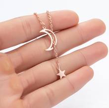 Dainty Half Moon Necklaces Rose Gold/ Gold / Silver Color Korean Fashion Moon Star Necklaces Adjustable Chain Lover Gifts 2024 - buy cheap