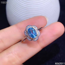 Кольцо женское из серебра 925 пробы с голубым топазом 2024 - купить недорого