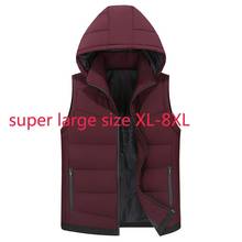 New Arrival Fashion Super Large Winter Thick Men Fashion Casual Hooded Cotton Vest Mandarin Collar Loose Plus Size XL-7XL 8XL 2024 - buy cheap